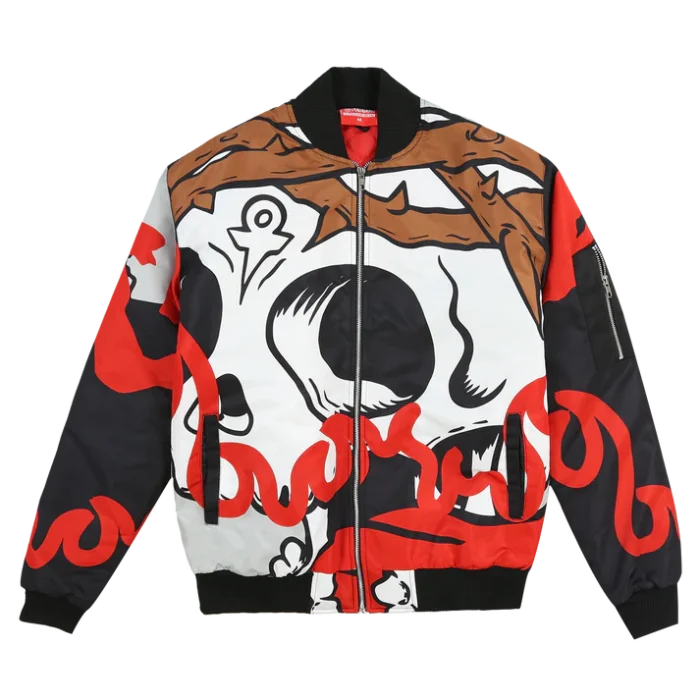 Skull of Glory Bomber Jacket Red